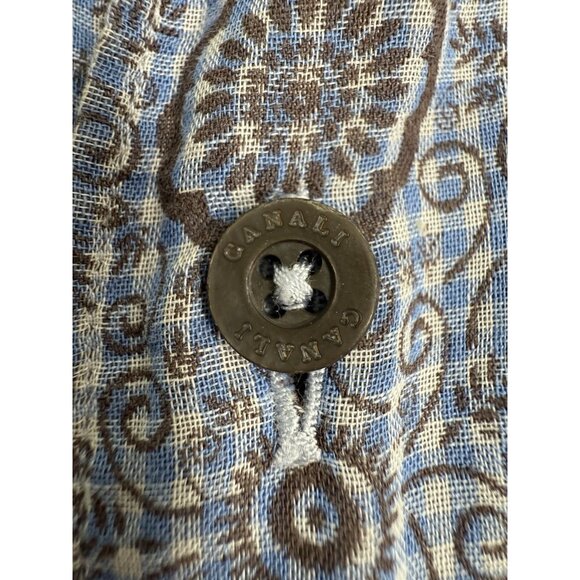 Canali Mens Shirt Long Sleeve Button Down Sz Large Made In Italy Floral Pattern - Picture 6 of 11